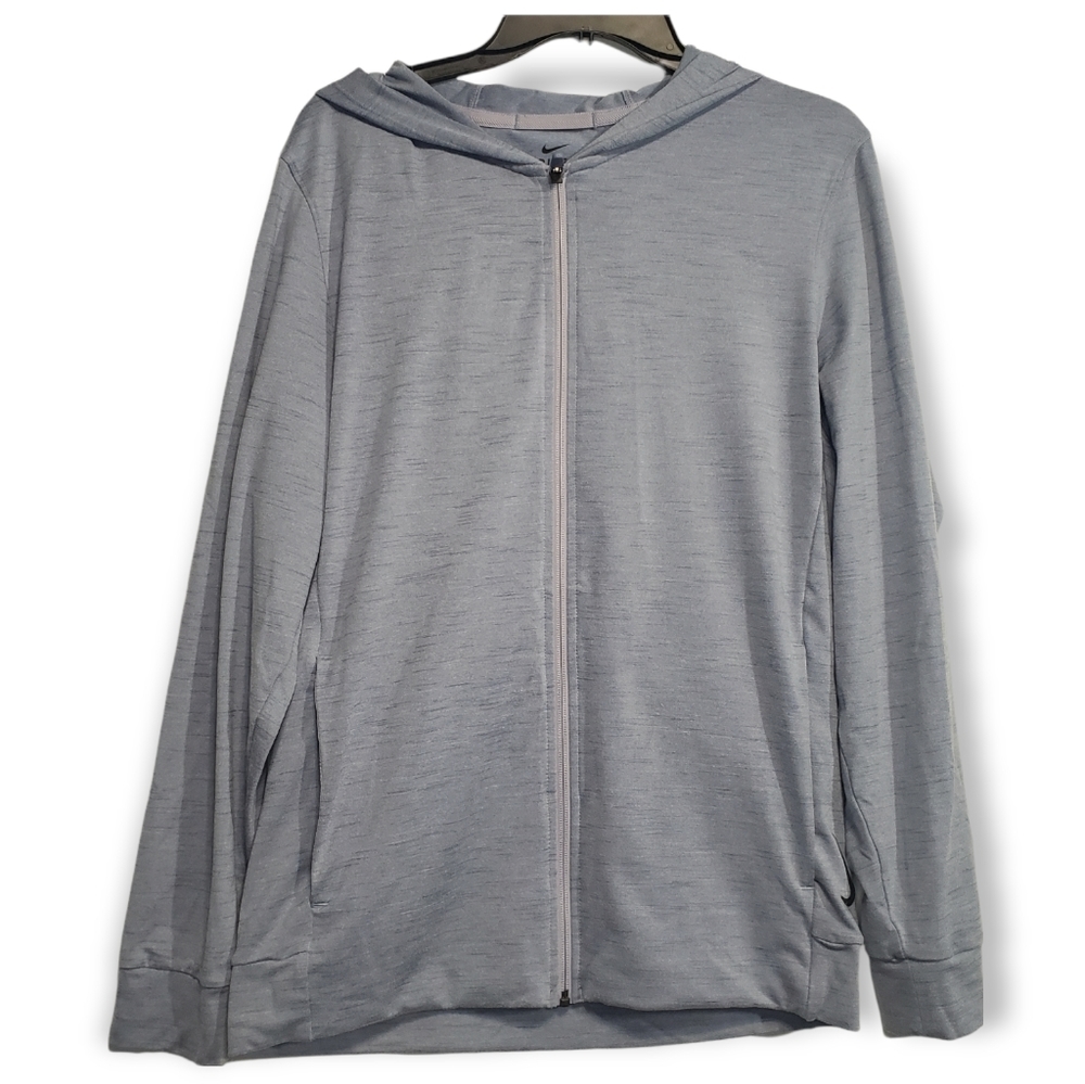 Nike Men's Standard Fit DriFit  Full Zip Blueish Gray Hoodie Sweatshirt Size S
